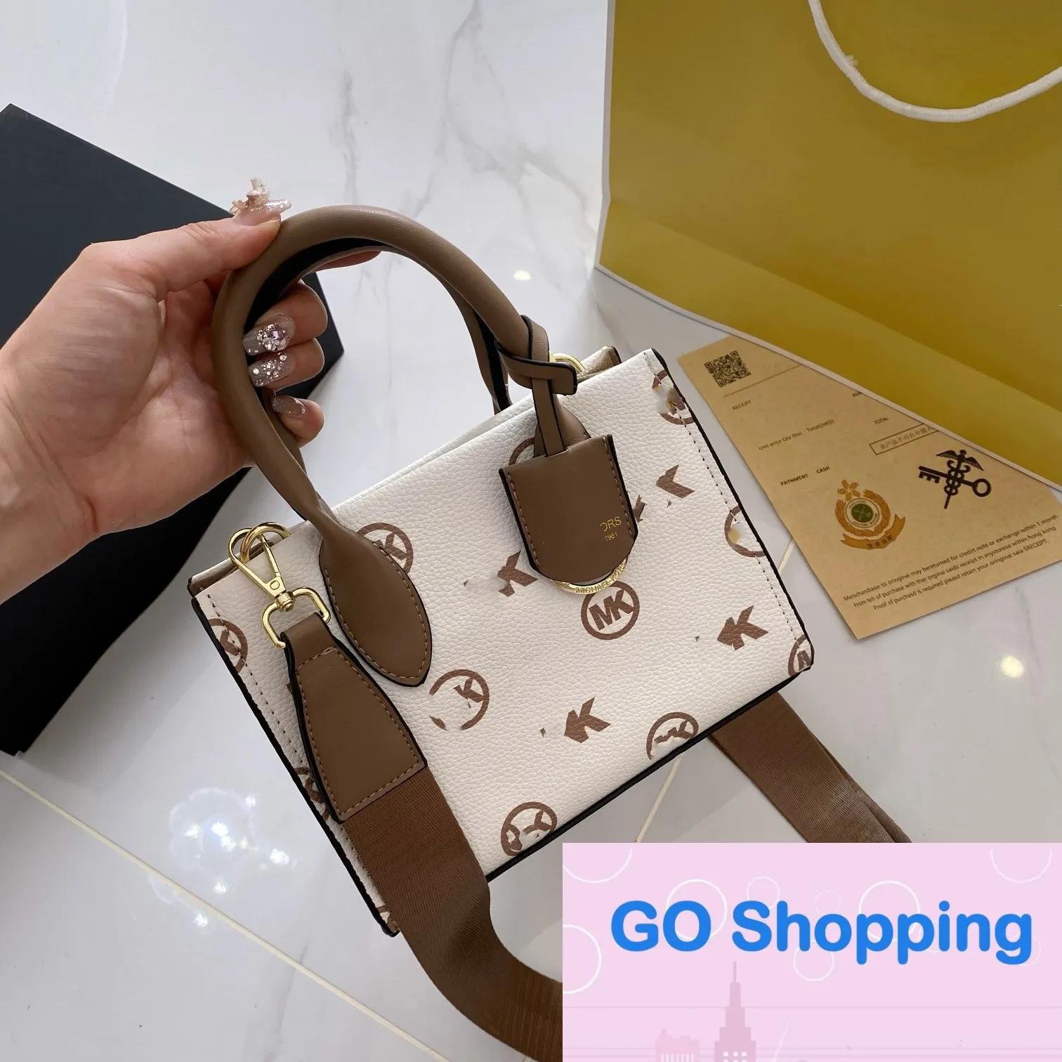 High-end New Women's Handbag Foreign Trade Fashion Floral Tygväskor Tryckt brev Small Square Bag Axel Messenger Bag For Women