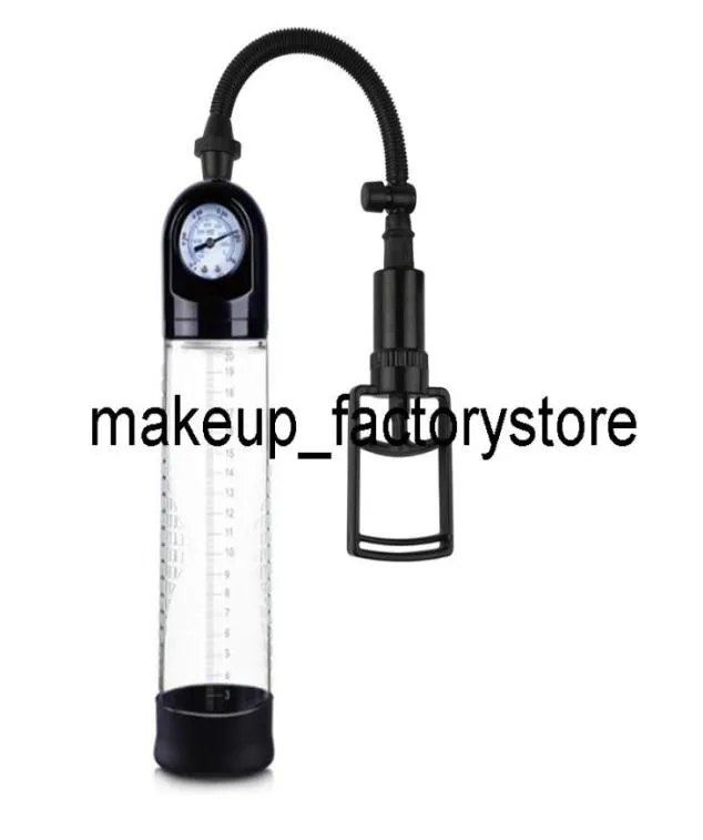 Massage Manual Penis Pump Extender With Pressure Indicator Adult Sex toys Enlargement Male Masturbator Trainer2639753