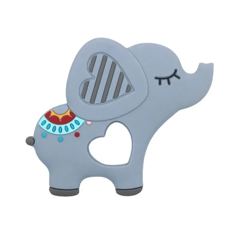 Food Grade Silicone Teethers DIY Animal Elephant Baby Teether Infant Baby Silicone Charms Kids Teething Gift Toddler Toys