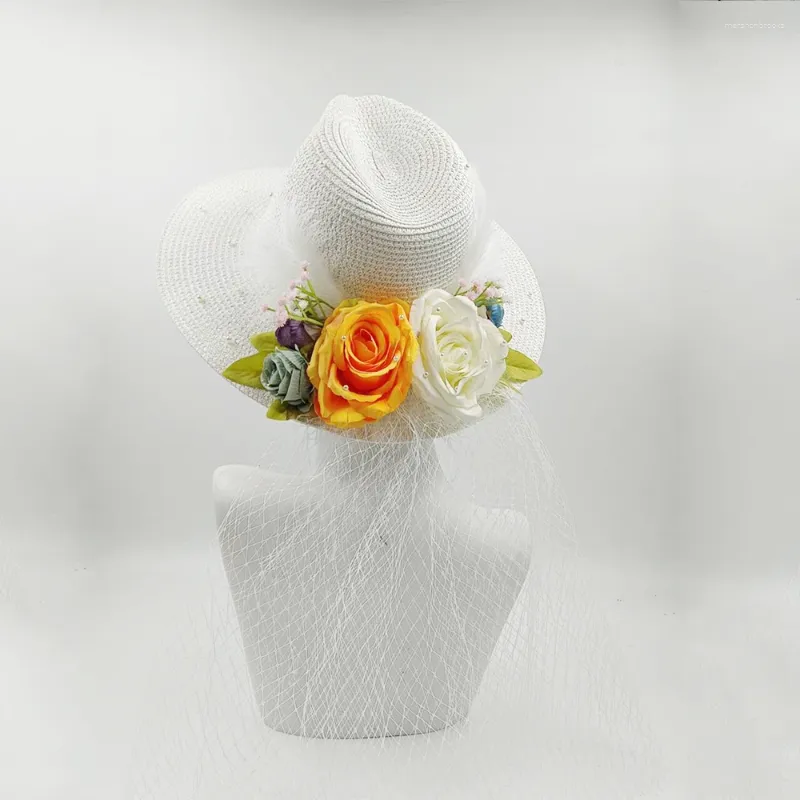 Wide Brim Hats Wedding Decoration Millinery Spring And Summer Fashionable Elegant DIY Hat British European American Fashion Jazz Te