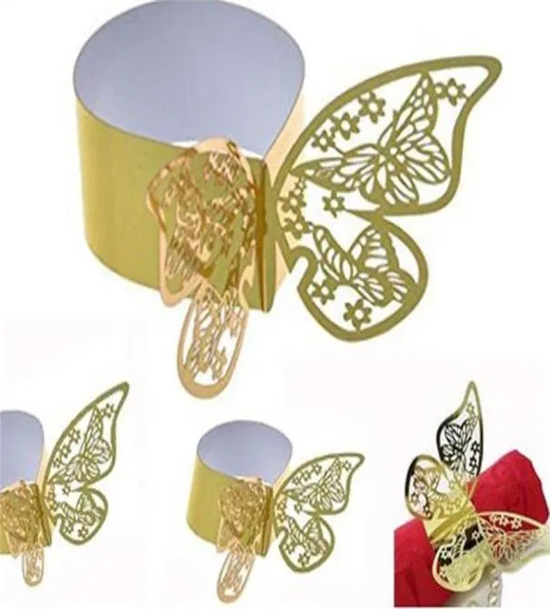 Butterfly puste serwetka Pierścienie 3D Papierowa serwetka klamra na wesele baby shower imprezę restauracyjną dekoracje 9399703