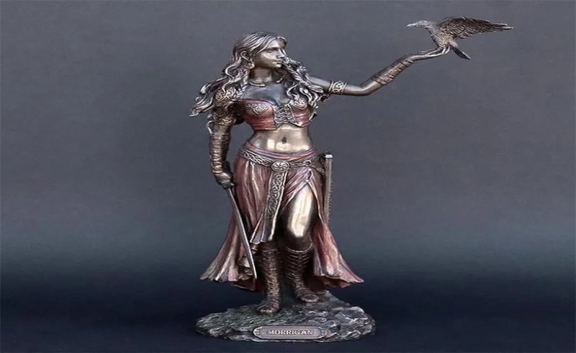 樹脂の彫像モリガンクロウソードブロンズ仕上げ像との戦いのケルトの女神15cmホームデコレーションL9 2208176406128