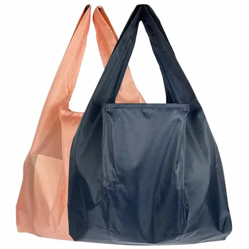 折りたたみ可能なショップバッグ再利用可能な旅行食料品店バッグ旅行トートバッグのための環境に優しいワンショルダーハンドバッグT7i0＃