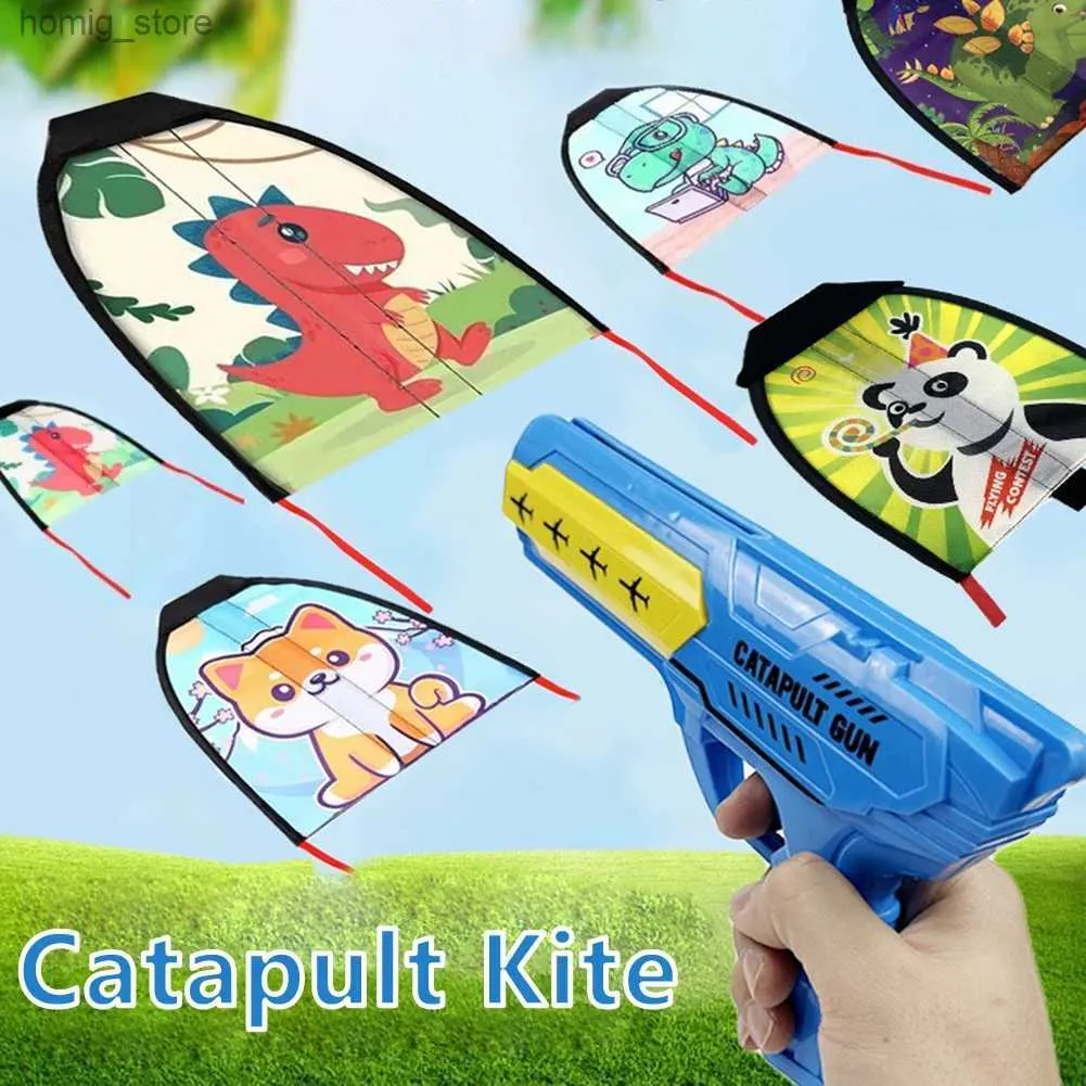 kite accessories childrens slingshot kite flight flight rubber band slingshot toy launcher ourdive slingshot kite toy boy gift y240416