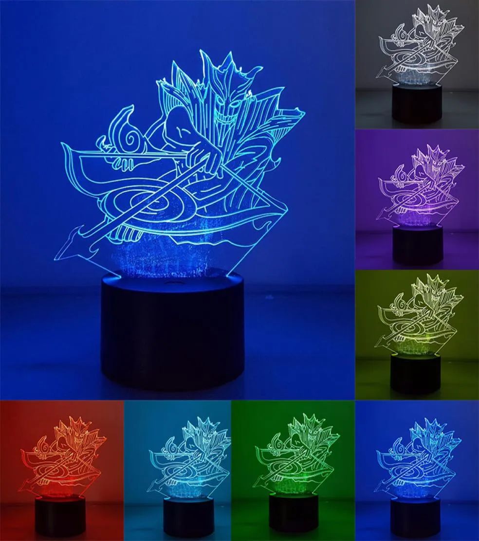 Naruto Sasuke Susanoo 3D Visual Illusion LED RGB Kolor Zmiana USB Nocne światło Naruto Shippuden Figura Sasuke Anime Toy8033917