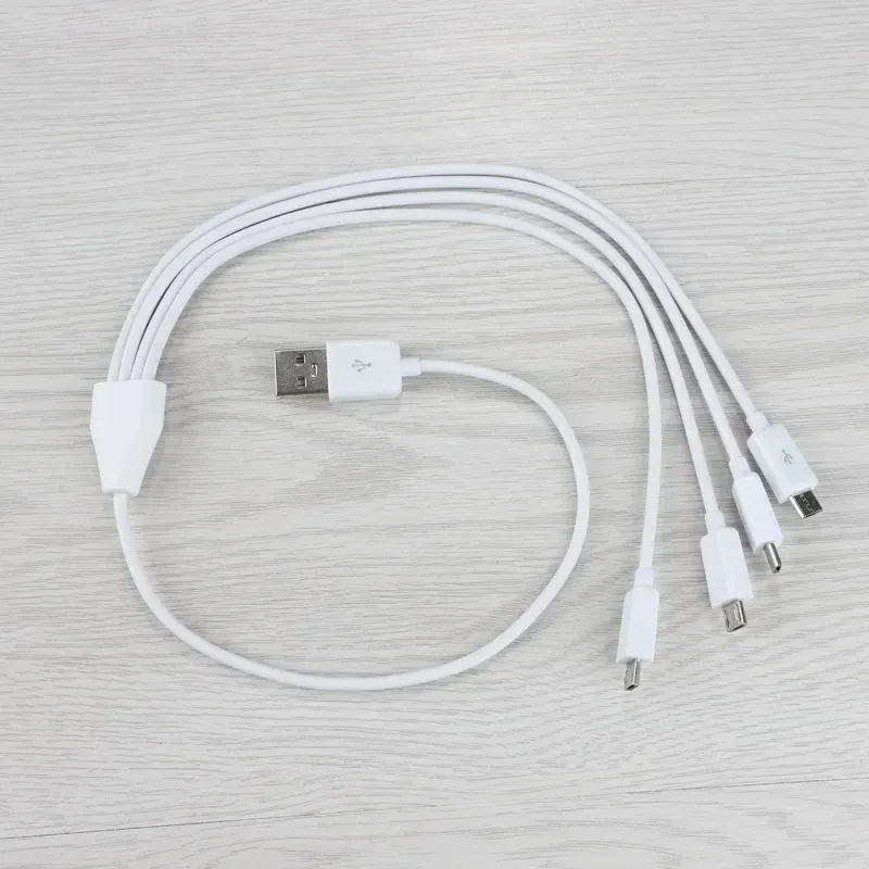 new 2024 0.5M 4 Port Micro USB to USB Splitter Charging Cable For Smartphone Tablet For Micro USB Splitter Cable For Micro USB Splitter