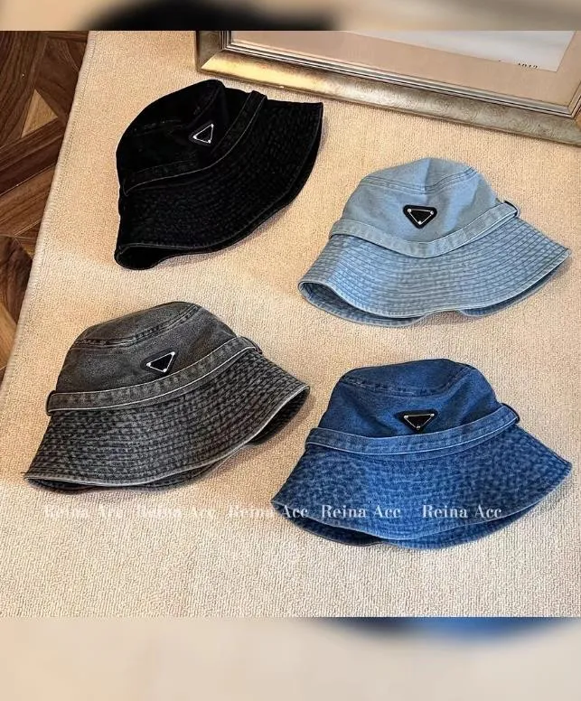 Designer denim Bucket Hat Men Femmes Casquette Cowboy Bob Wide Brim Tie Up Chapeaux Soleil Empêcher Bonnet Boneie Baseball Cap Snacks Robe de pêche extérieure