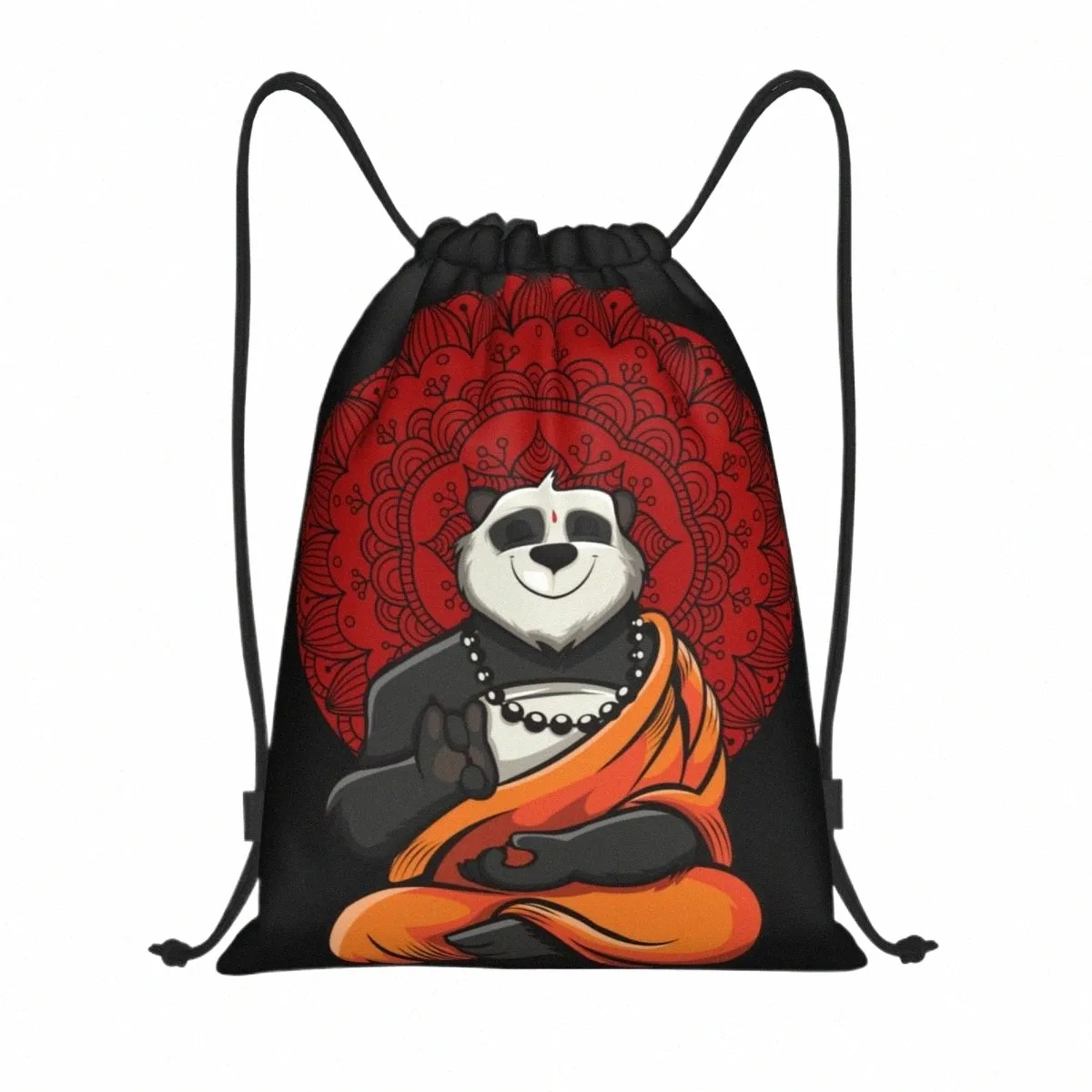 Bolsa de cordão de drawstring de panda personalizada para treinamento de mochilas de ioga homens homens yoga meditati esportes academia sackpack p3ol#