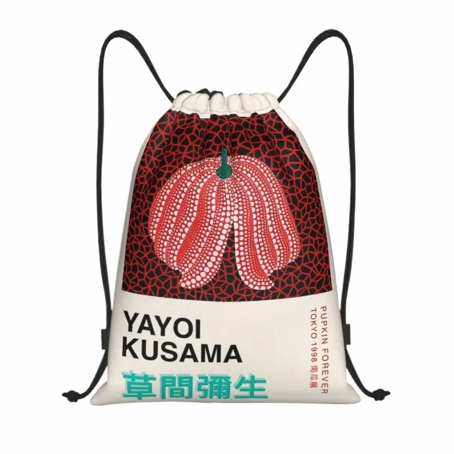 Vintage Yayoi Kusama Pompoen Trekkoordzakak Sport Fitnessstudio Tas Voor Mannen Vrouwen Abstracte Kunst Training Sackpack Y1JS#