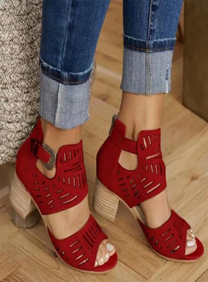 Drop Women Sandals High Heel Fashion Shouse Женщина сандалия Mujer Summer Ladies Plus Size 35-432470054