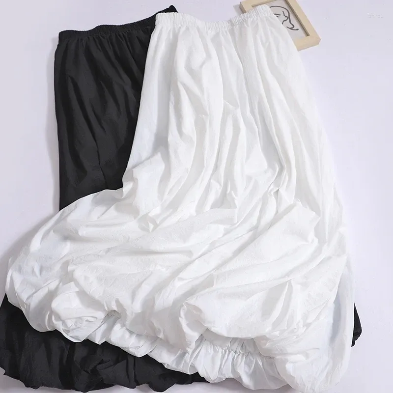 Saias saia broga de verão feminina moda plissada Pouffant A-line White coreano y2k