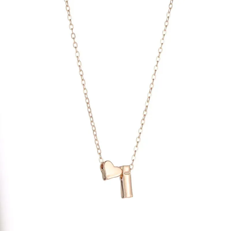 2024 Mode Tiny Heart Dainty Initial Halskette Gold Silber Farbbrief Name Choker Halsketten für Frauen Anhänger Schmuck Geschenkq2