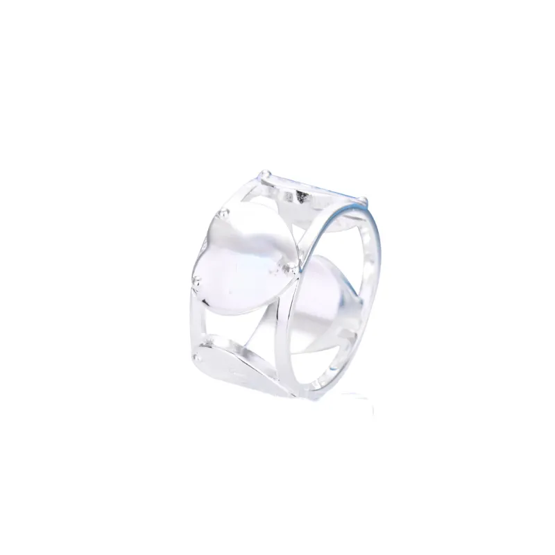 Cluster de designer anneaux Lady High Version Love Heart-Shape Ring White Copled plaqué Silver ins Fashion Simple Love Anneau