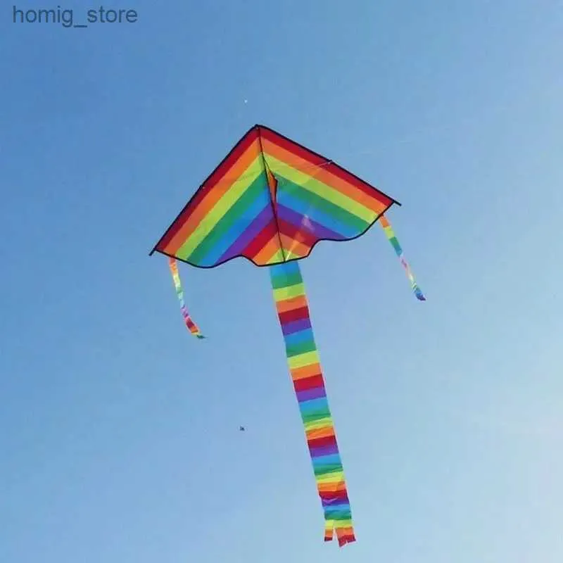 Facile volare!Grande colorato Kite Kite coda lunga nylon all'aperto 30m surf kid kid kid with kites outdoor line per bambini y240416