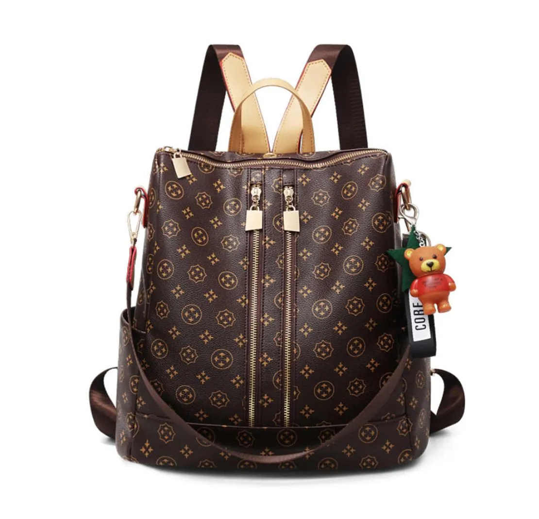 backpackLadies Qualified Leather Print Pattern Backpack Women Luxury Brand Design Double Shoulder Traval Casual Bacpacks1011771