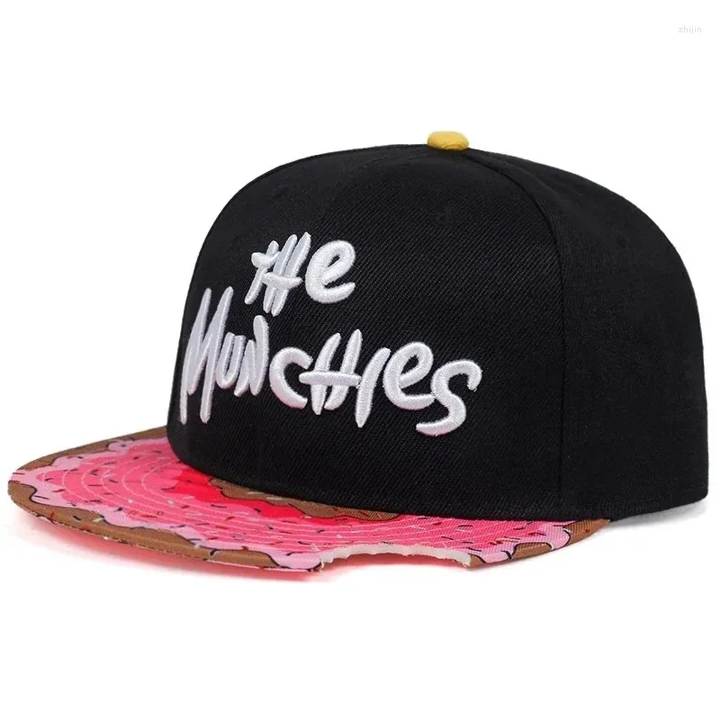 Ball Caps 2024 Hat Men's Notched Doughnut Flat Top Baseball Women's Hip Hop Embroidered Brim