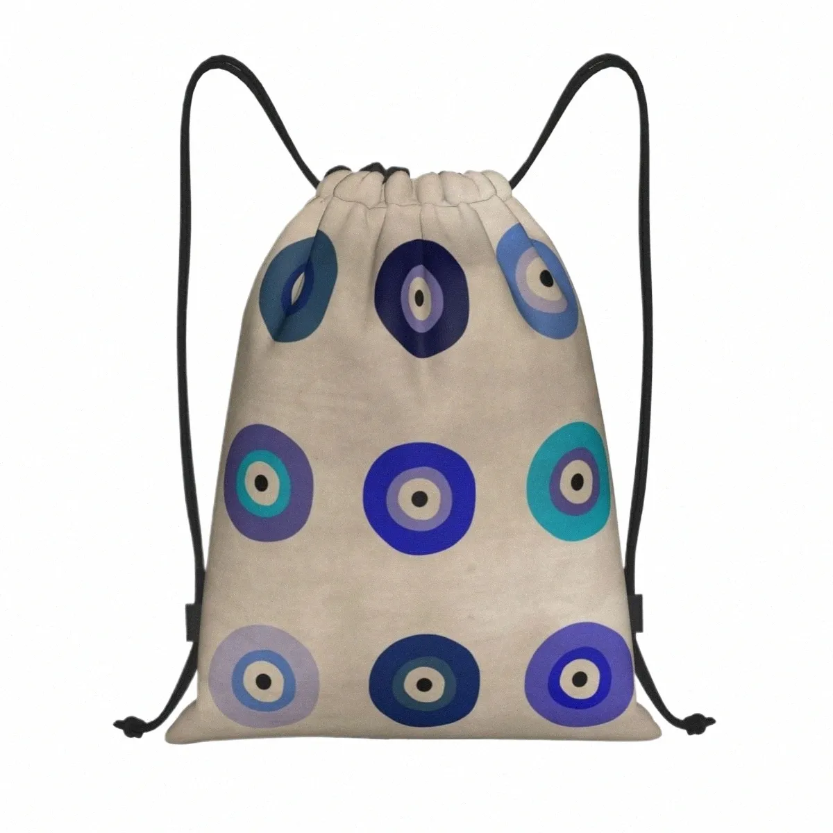 blue Shades Of Evil Eye Drawstring Backpack Women Men Sport Gym Sackpack Foldable Shop Bag Sack I2la#