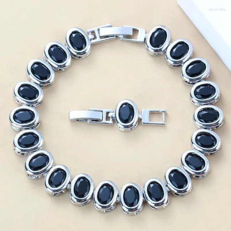 Bracelets de liaison couleur argent simple noir zircon bracelet de santé bijoux de mode pour femmes box gratuite sl93