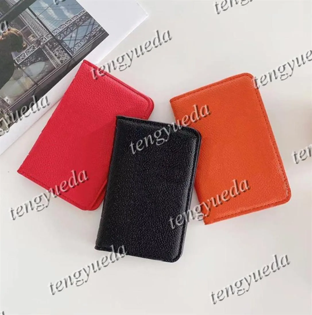 Luxury Compact Pocket Men039s Women039S Designer Fashion Card Holder Short Multiple Wallet Coin Sacs Lychee Le cuir en relief2352737