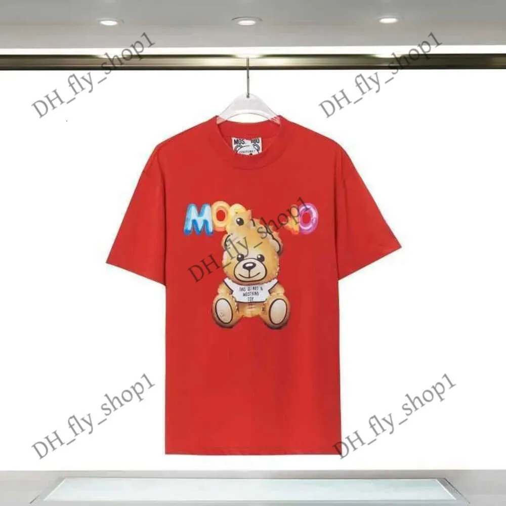 Designer Moscino Women Shirt Summer Luxury Brands Graphic Tee Cartoon Bear Loose Cotton Round Neck for Outdoor Leisure Moschin Hoodie Mens Womens Tops Moschinno 77