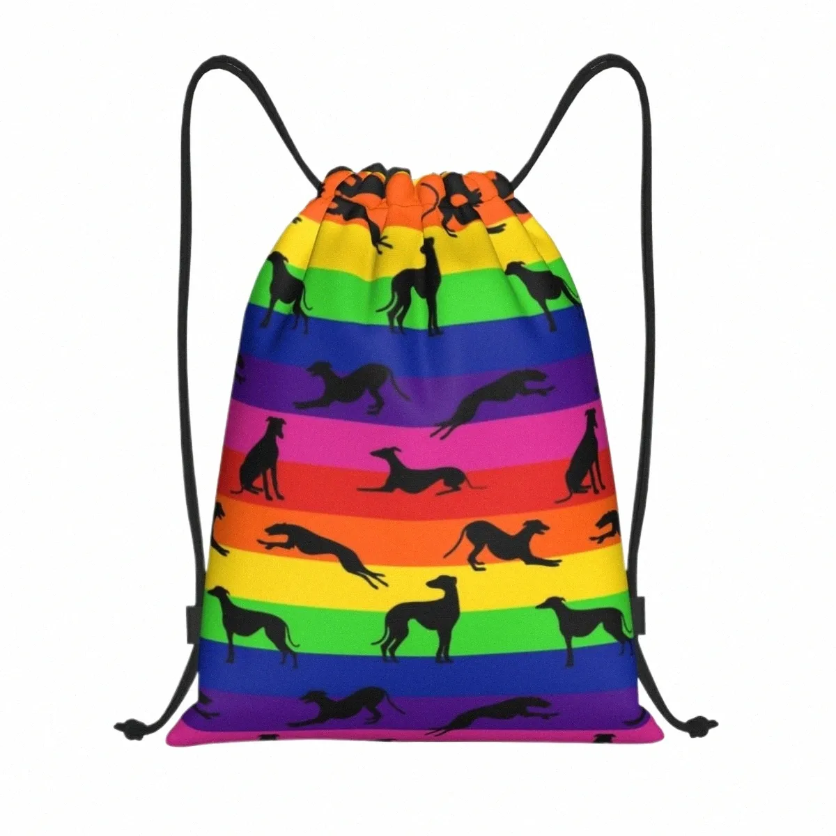 Greyt Greyhound Rainbow Strata Plecak Kobiety mężczyzn sportowy SACKPACK PRZETRYWNY WHIPPET SIGHOUND BAG DOG SHOP TOCK Q6VM#