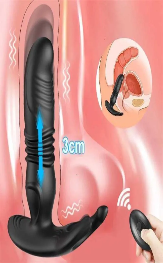 Masseur adulte Proptate télescopique sans fil pour les hommes Dildo vibratrice Cock Lock masturbateur mâle Buttplug Adults Toys Sex Women4361671