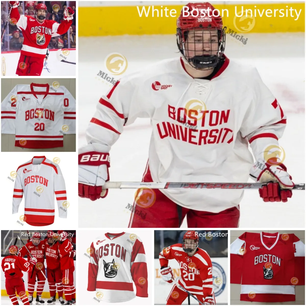 Boston University Terriers 2024 mens Frozen Four Hockey Jersey John Copeland Ethan Phillips Patrick Schena Vinny Duplessis Wilmer Skoog Boston University Jerseys