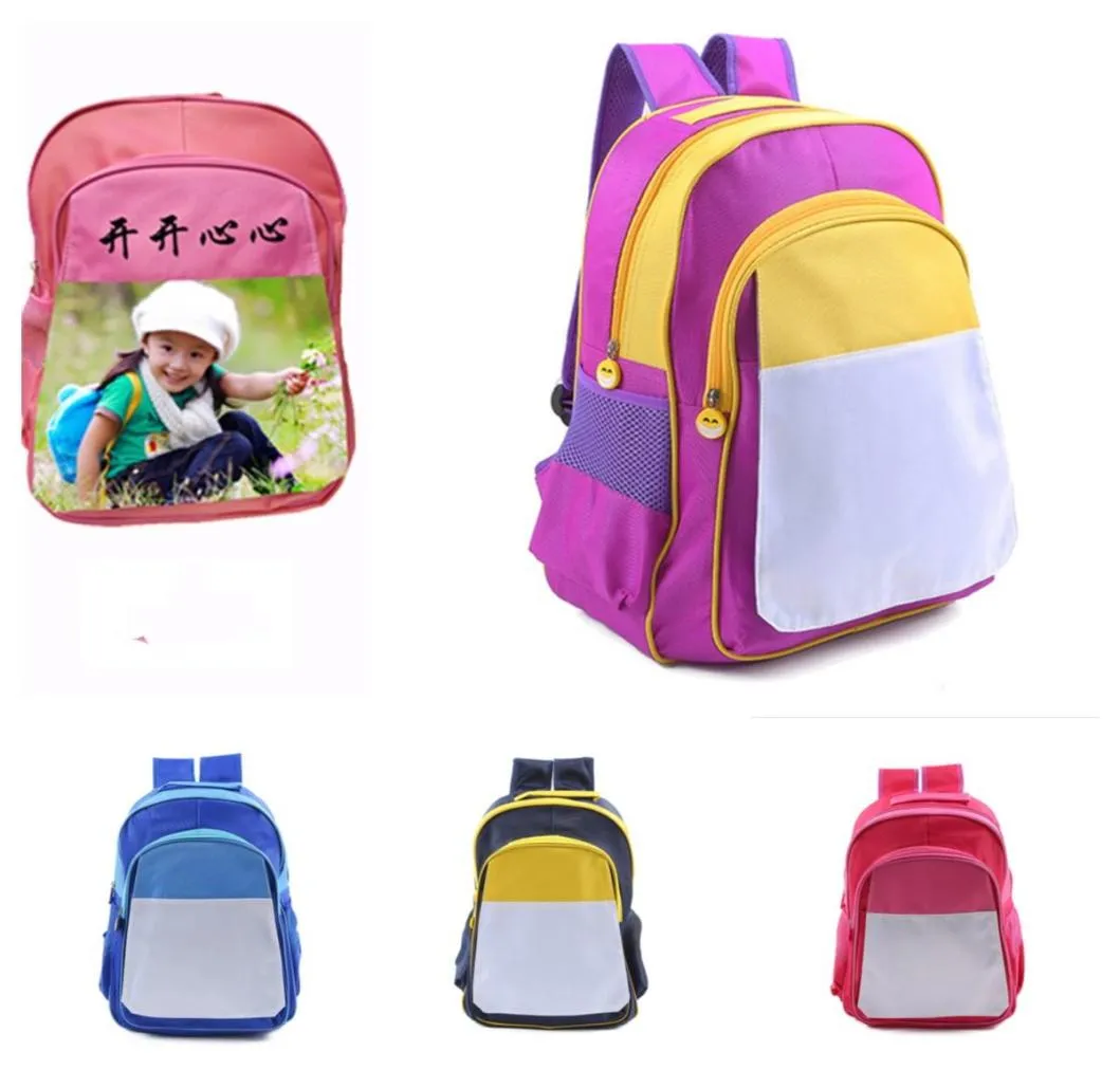 Backpack di trasferimento termico fai -da -te bambini sublimazione borse per spalle vuote colorate studenti di Natale junior039s borse scolastiche gif8646402