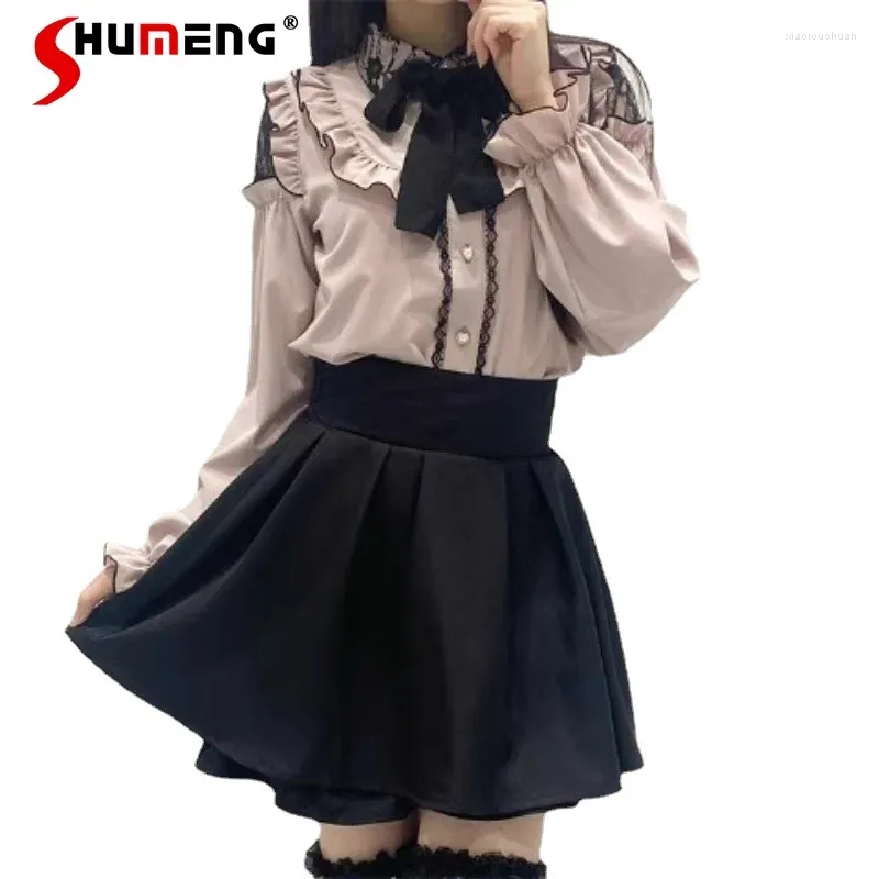 Blouses feminina japonesa lolita mina crava fora do ombro