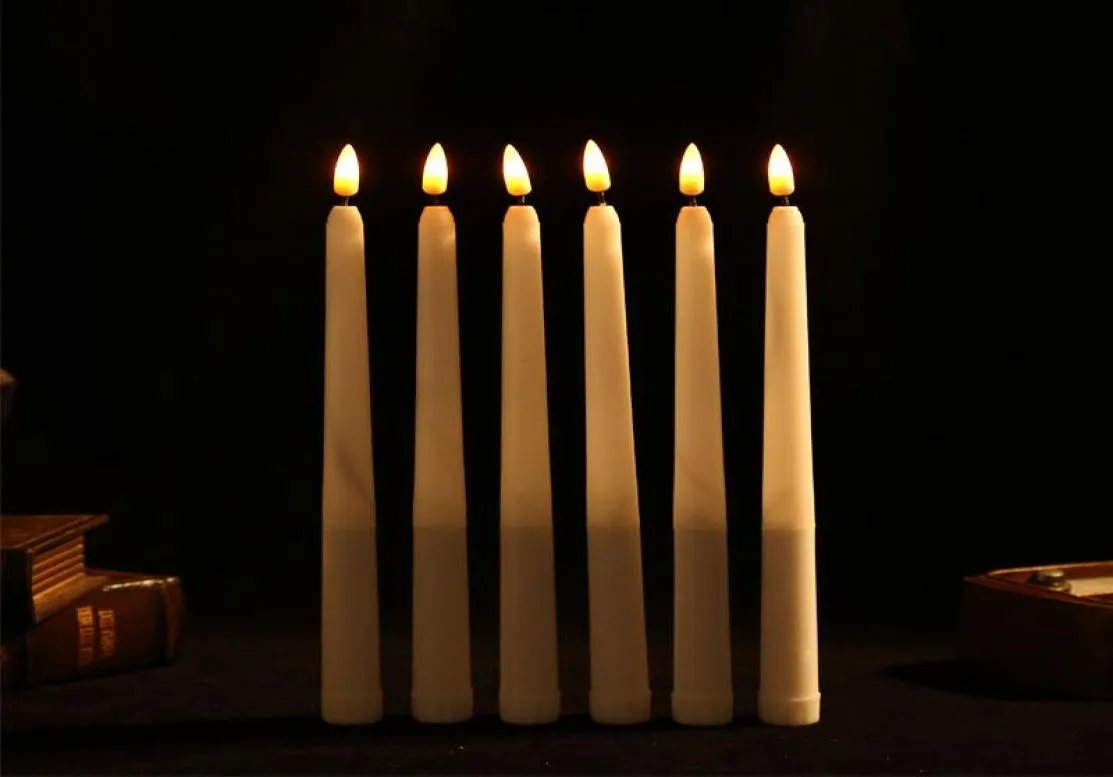 Velas 61224 peças Plástico Plickering sem chama LED diminua com Flame28 cm Amarelo âmbar Bateria Christmas6611694