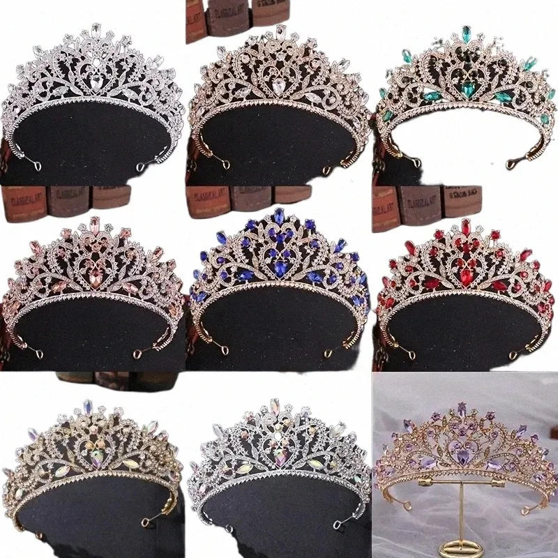 Brides Tiara Bk Crown Diamd Princ Tiara Hair Tiara Wedding Style Sylling Bobe Band Band I0WS # #