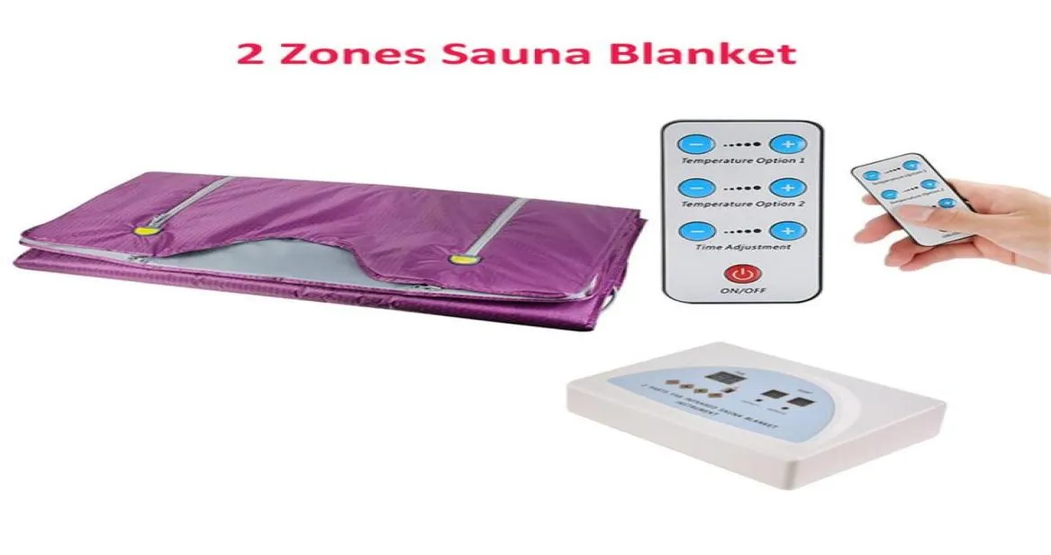 2 zones sauna far infrarouge corporel thermique minceur de caractéristique de chauffage couverture de couverture slim sac de carrosserie spa détox