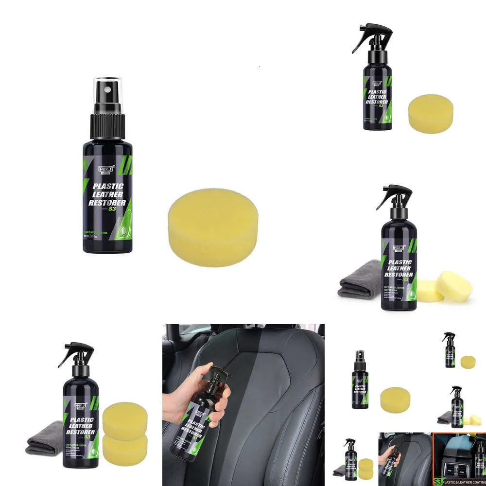 2024 2024 Auto Plastik Restorer polnischer Lederreiniger Spray zurück zu schwarzem Glanz hgkj s3 50ml Innenausstattung Plastik Renovator -Autozubehör