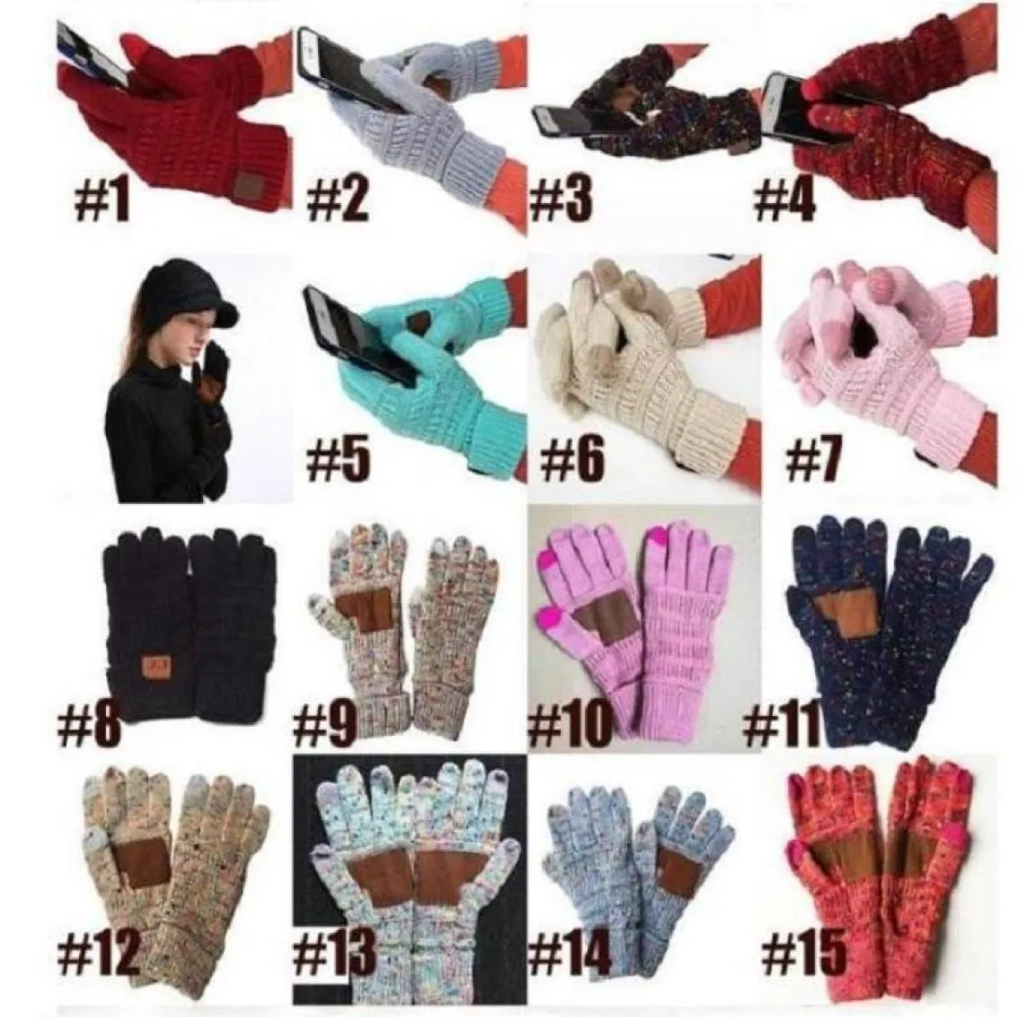 Supplies de jardin cc gant tactile gant gants capacitifs cc femmes gants en laine chaude hivernale