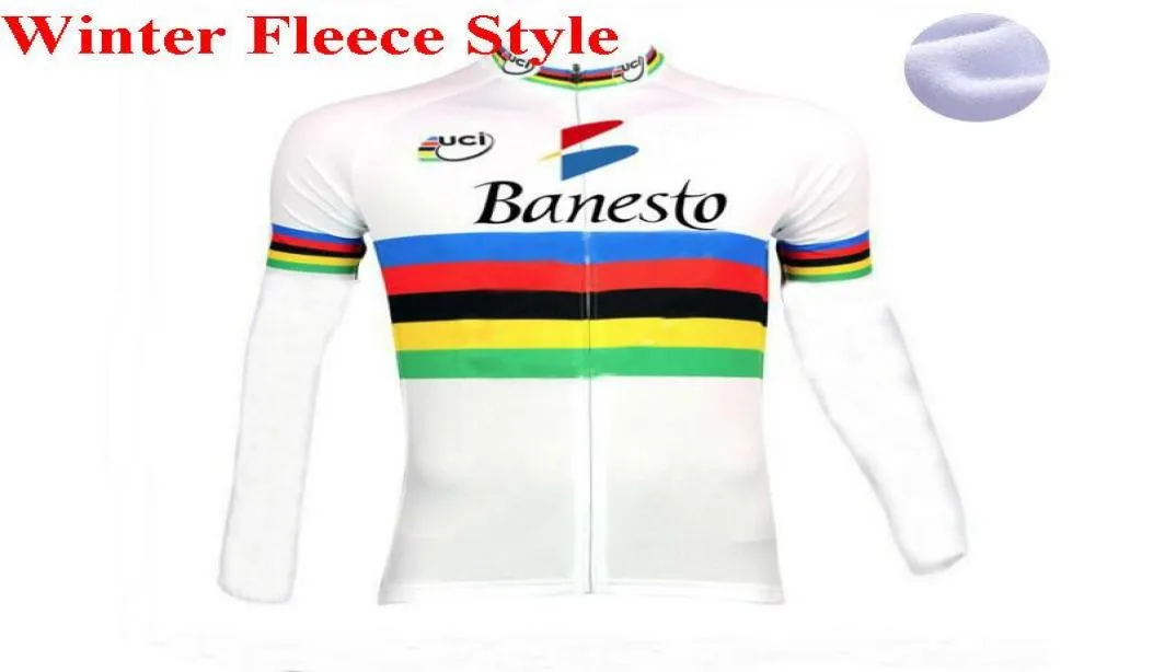 2019 UCI Banesto Winter Thermal Pleece Man Jersey Ciclismo Ropa rower rowerowy