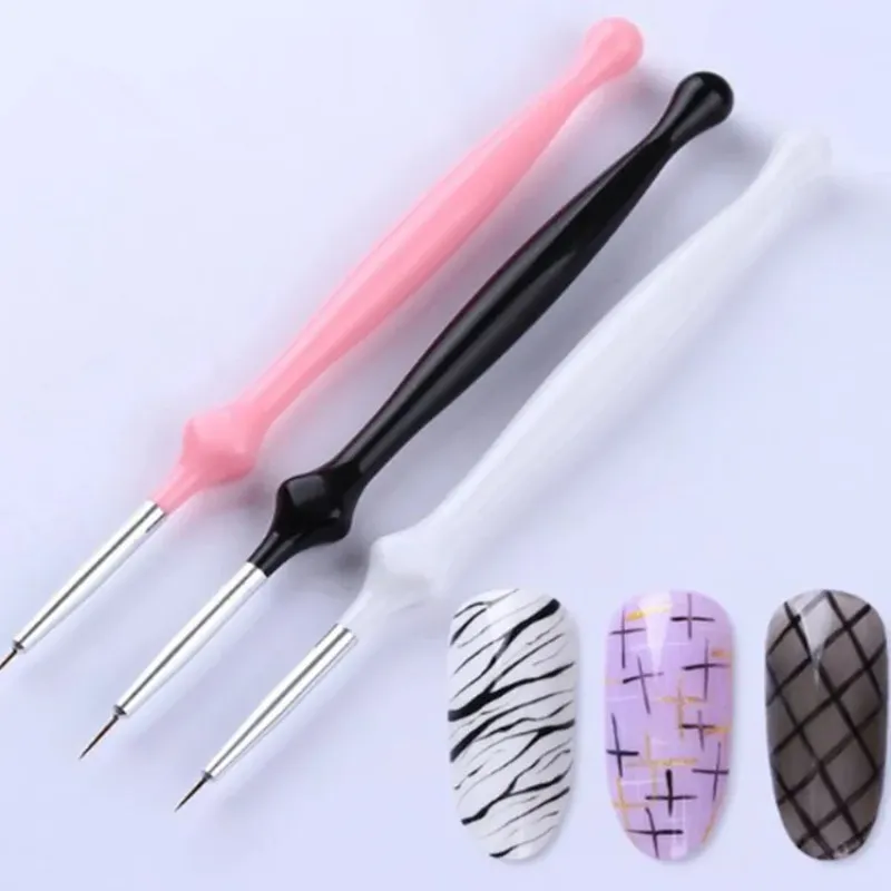 Acrylic French Stripe Nail Art Liner Brush Set 3D Manicure Drawing Brush Liner Brush Pen UV Gel Brushes Painting Tools