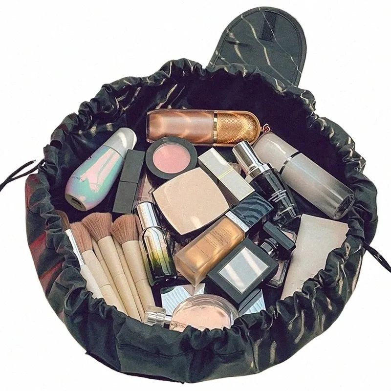 Bolsa cosmética de cordón portátil Viajamiento de almacenamiento de gran capacidad Organizador de la bolsa de maquillaje de maquillaje de maquillaje de maquillaje impermeable