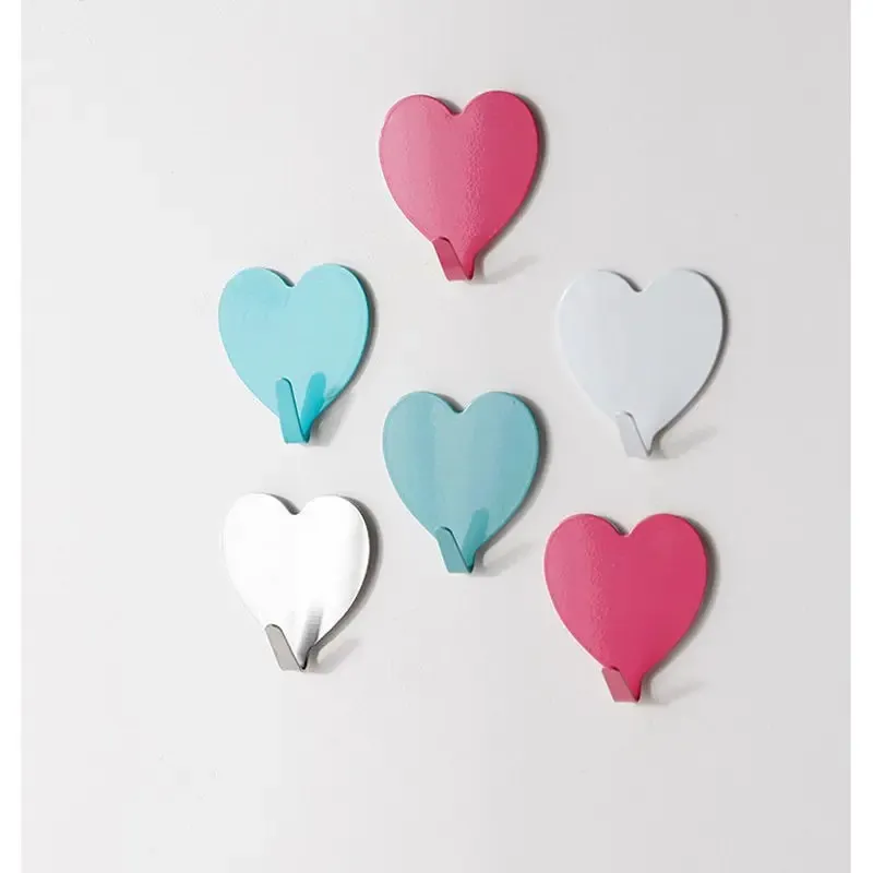 4 Love Heart Wall ganchos de roupas cabide de toalha