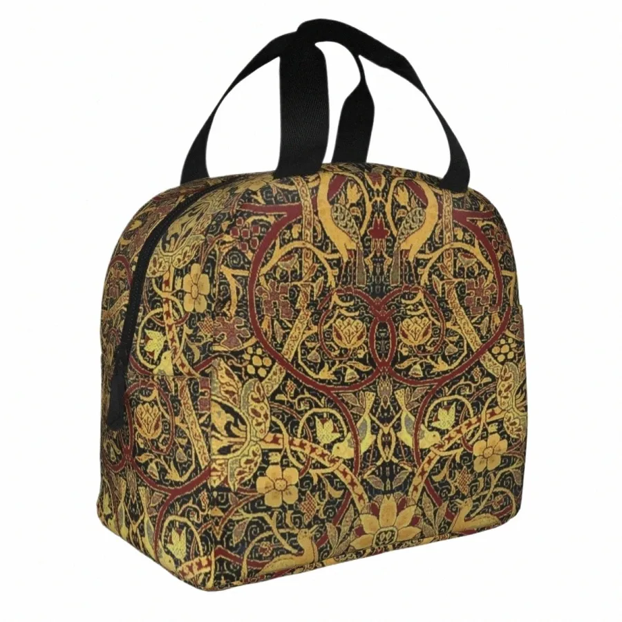 William Morris Bullerswood Vintage Floral Pattern Isolated Lunch Bags Cooler Bag Meal Cainer Bohemian Fr Tote Lunch Box W78i#