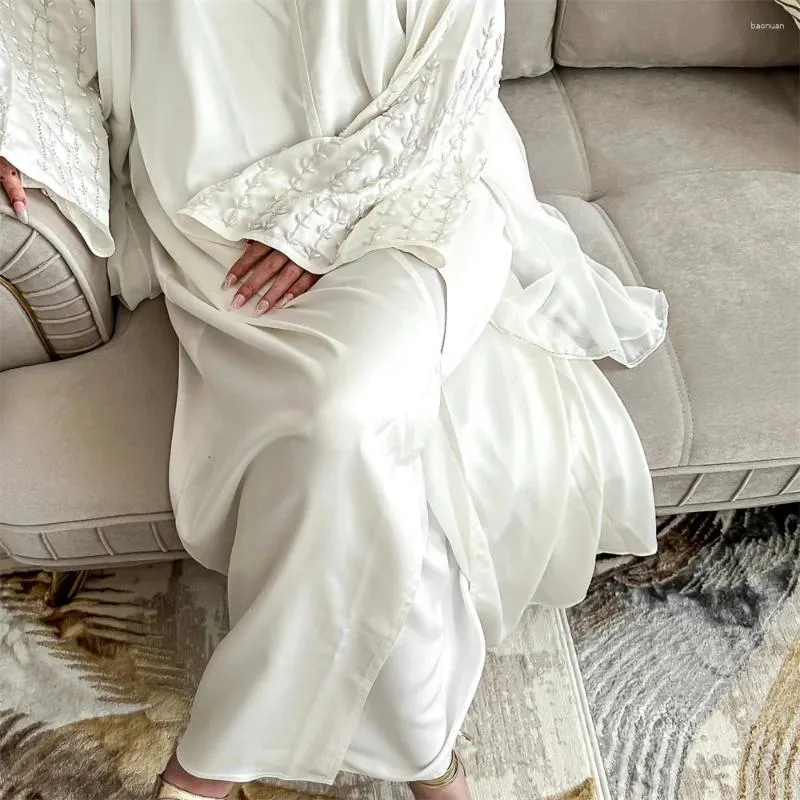 Ubranie etniczne Kobiety Frezing Abayas Dubai Turcja Kaftan muzułmanin kimono kardigan islamski pasek jalabiya ramadan eid Open Abaya sukienka Caftan