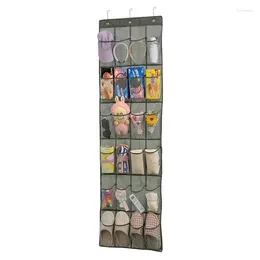 Storage Bags Hanging Bag Fabric Shoe Rack With Metal Hooks Over The Door Organizers 24&28 Mesh Pockets