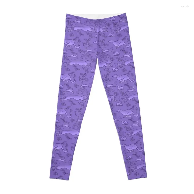 Calças ativas The Hunt - Lavender Leggings Sports feminino Legging levanta roupas de buexercise para mulheres