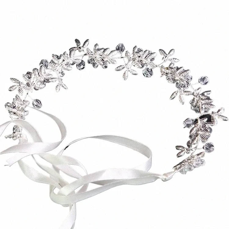 hot White Handmade Crystal Headdr Bridal Accories Wreath Bridal Headband Rhineste Floral Princ Wedding Accories X8Az#