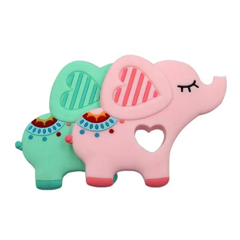 Food Grade Silicone Teethers DIY Animal Elephant Baby Teether Infant Baby Silicone Charms Kids Teething Gift Toddler Toys