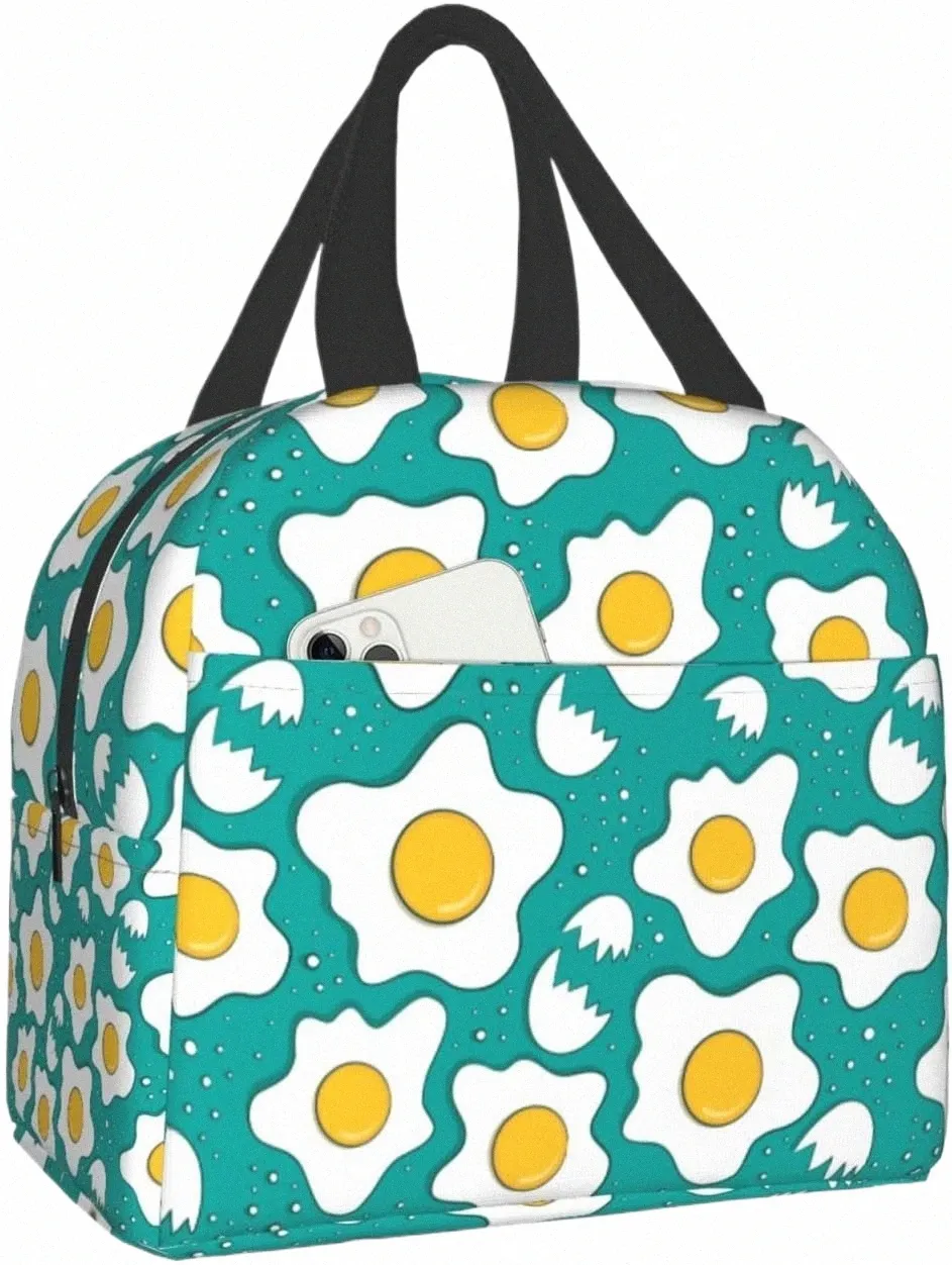 Kawaii Fried Egg Lunch Board Sac à lunch réutilisable pour la boutique de pique-nique de voyage Consulter de nourriture pour femmes hommes adultes C9do #