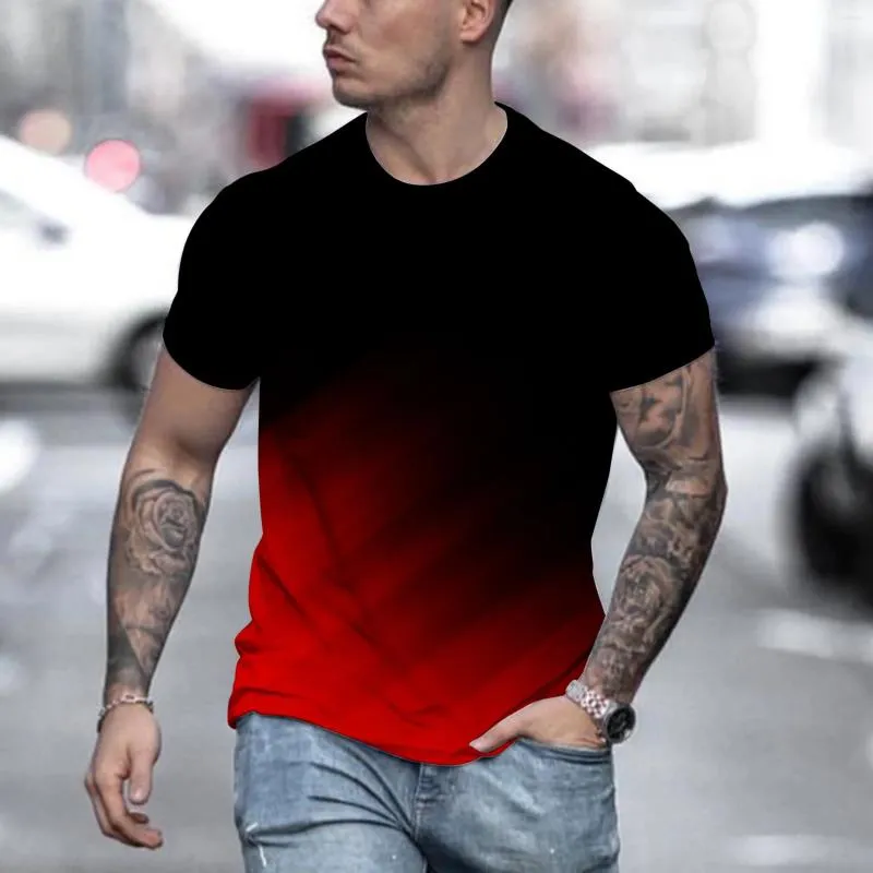 Camas de camisetas masculinas de verão ao ar livre camisa de manga curta de mangas curtas Camisa casual de camiseta 3D colorida lazer fora de casa 2024 115