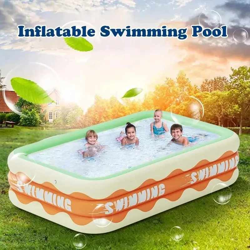 Uppblåsbar pool med hopfällbar stor storlek paddling pooler familjens sommar inomhus utomhusfest leksaker barn gåvor 240407