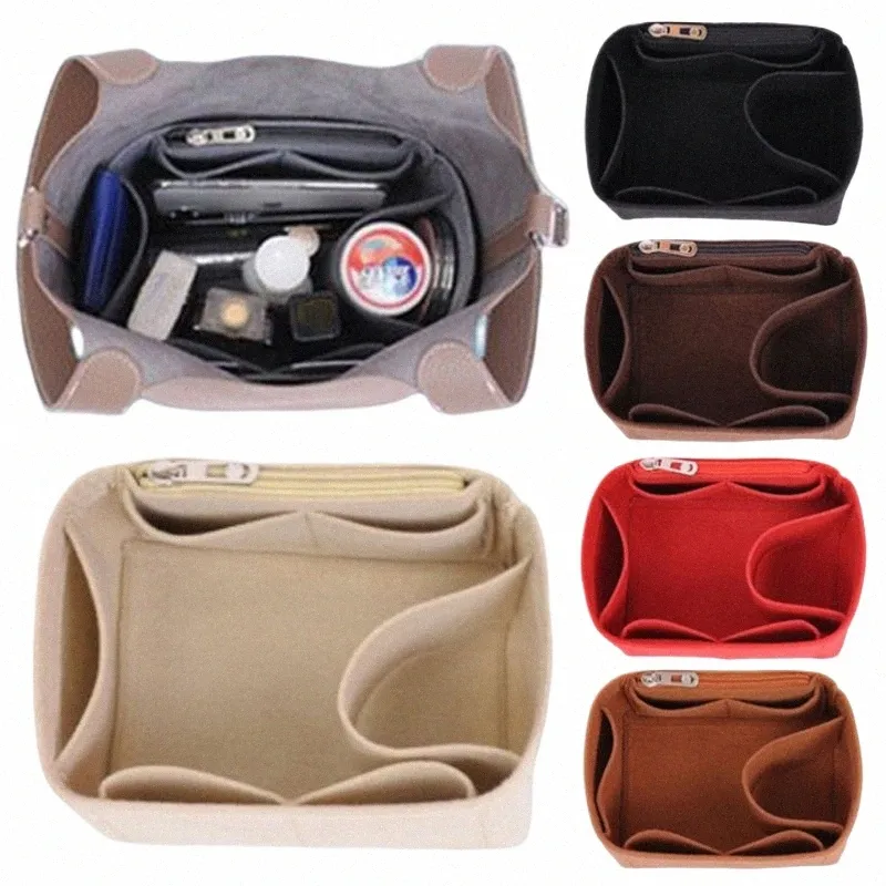 Filzeinsatzbeutel Make -up Handtasche Organizer Reise Inneren Geldbeutel für Eimerbeutel Tragbare Kosmetiktaschen Aufbewahrung tte r0jm#