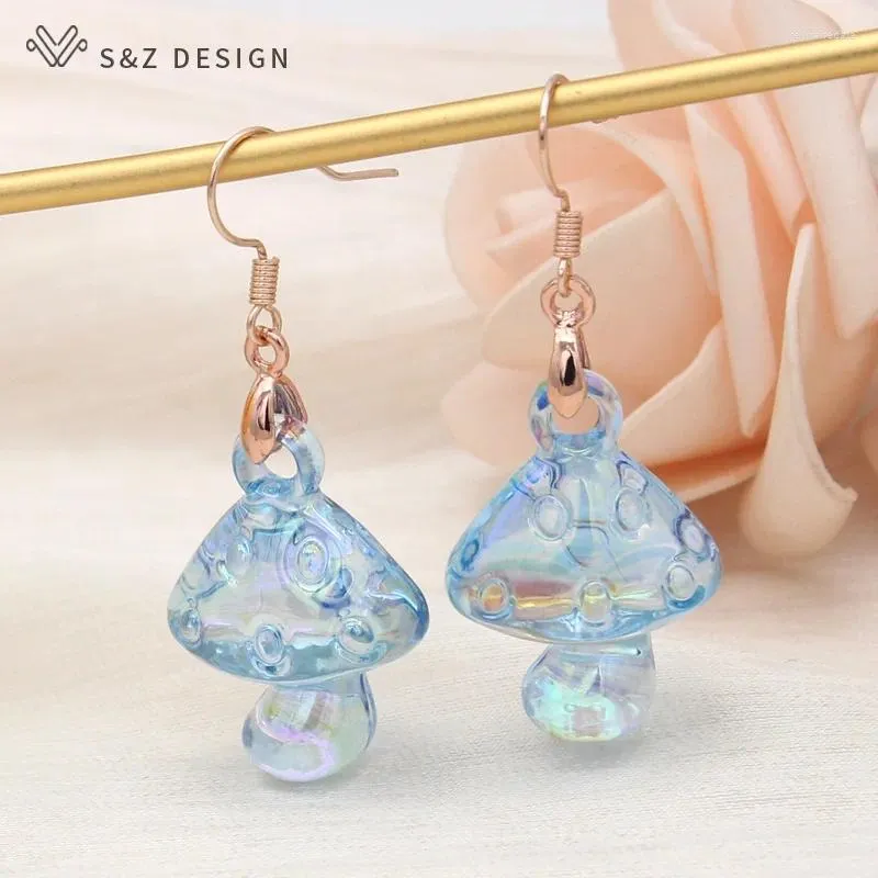 Dangle Earrings S&Z DESIGN Fashion Transparent Acrylic Mushroom For Girls Women Lovely Jewelry Cute Gift Quality Eardrop