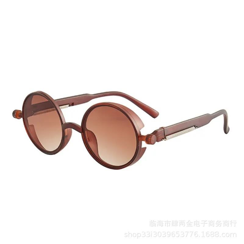 Circular steam wave glasses, antique style, personalized plastic, punk, retro sunglasses, hot selling sunglasses for women and men